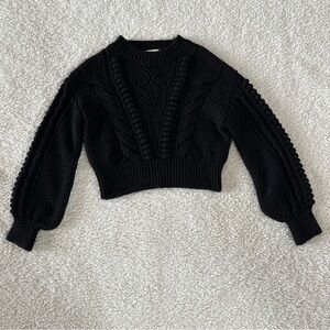 Anthropologie Black Cable Knit Sweater